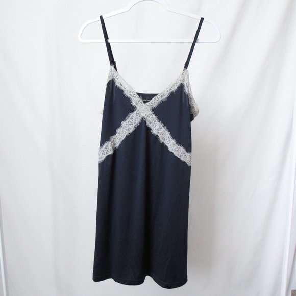 Nanette Lepore Dresses & Skirts - NANETTE LEPORE Slip Dress With Lace in Navy Blue Size-L